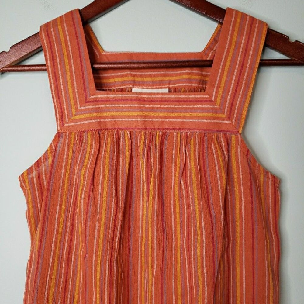 Womens Sleeveless Tank Top Smock Universal Thread Sz XS Stripe Orange Boho Beach